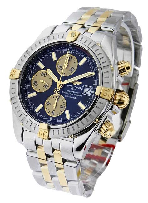 breitling chronomat two tone black dial|Breitling Chronomat evolution two tone.